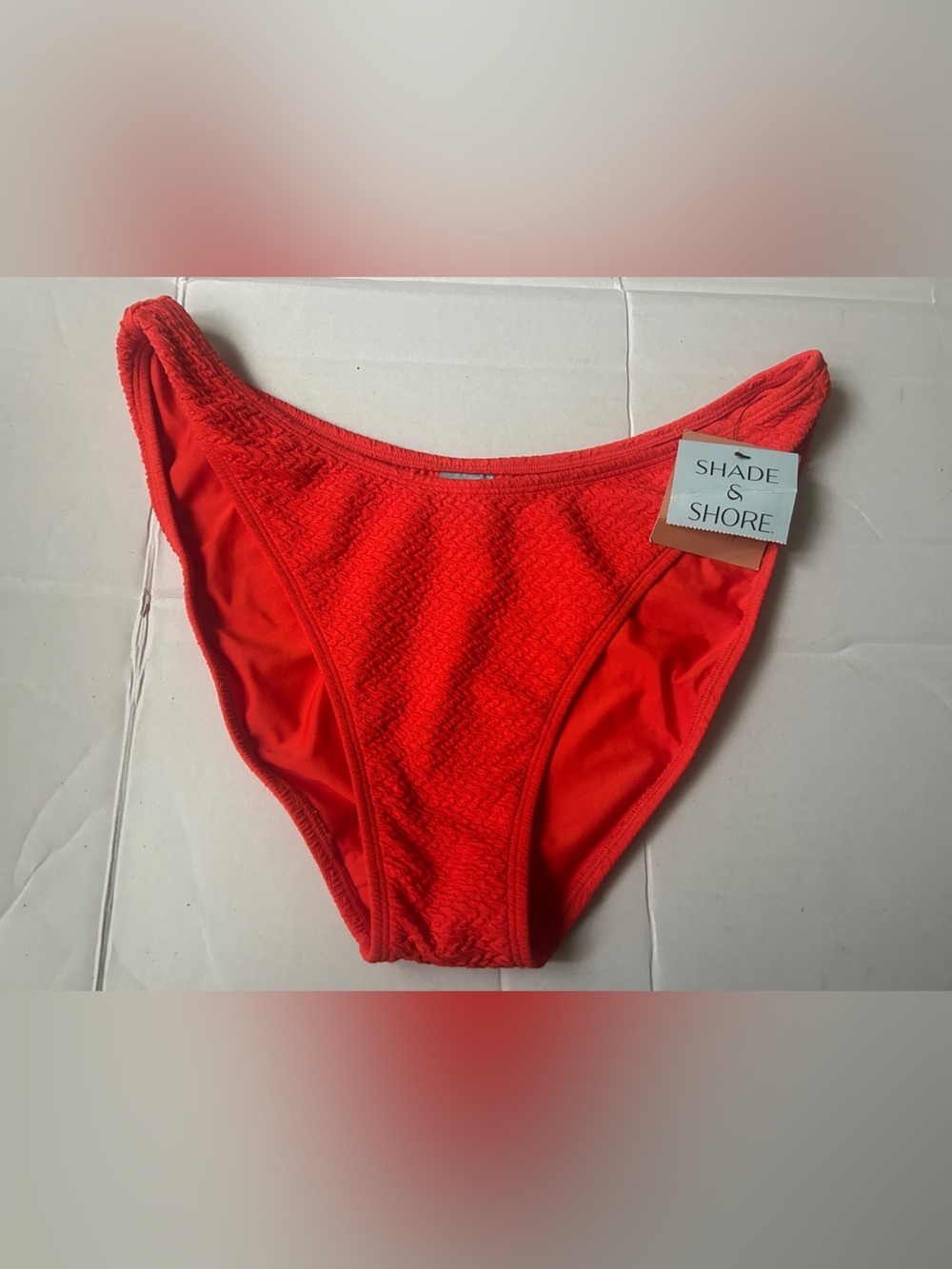 Women's Textured High Leg Low-Rise Cheeky Bikini Bottom Size XL